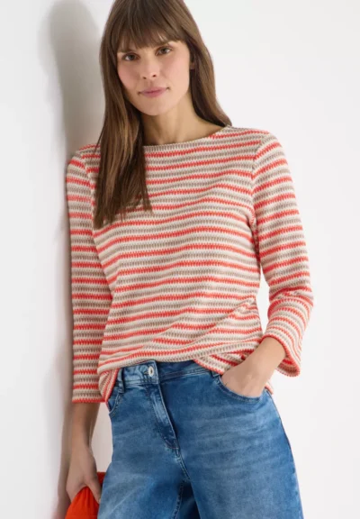 Cecil CBR Cecil Multi Stripe Knit T-Shirt