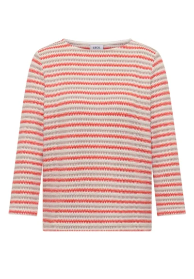 Cecil CBR Cecil Multi Stripe Knit T-Shirt