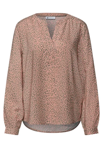 Street One Street One Splitneck tunic blouse AOP