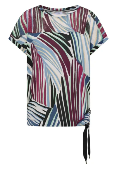 Cecil Cecil AOP Mesh Insert T-Shirt