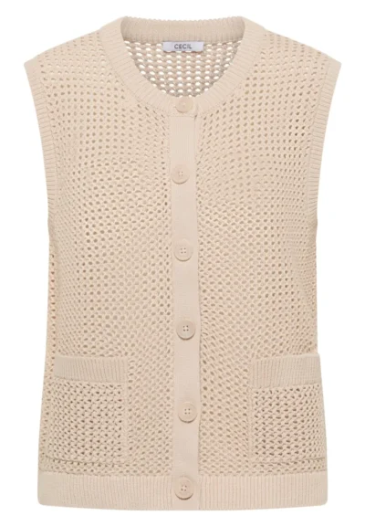 Cecil Cecil Buttoned crochet Vest