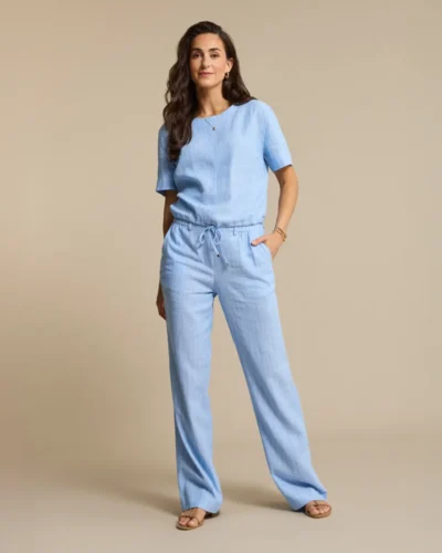 Red Button Red Button Skyler Linen/Visc Pinstripe