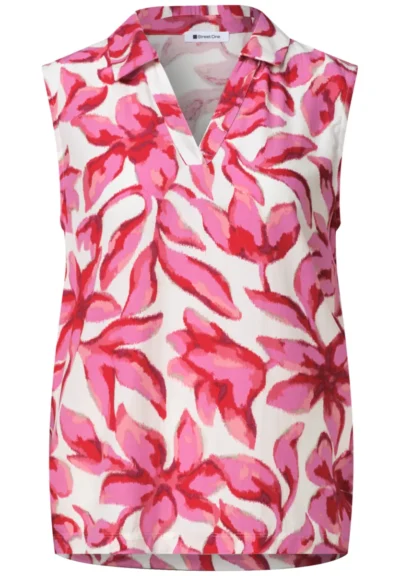 Street One Street One printed mat-mix top w.collar