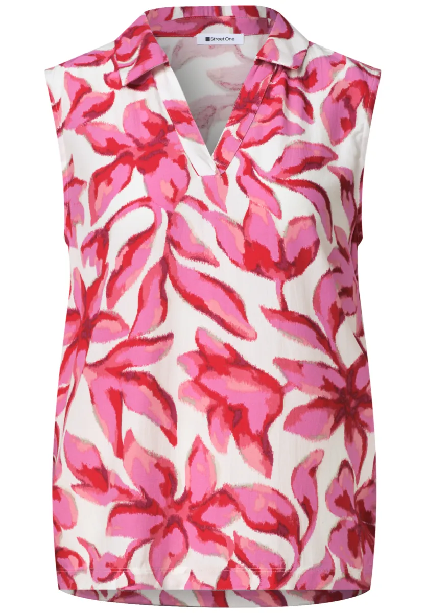 Street One Street One printed mat-mix top w.collar
