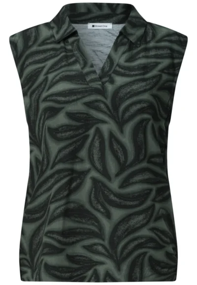 Street One Street One printed mat-mix top w.collar