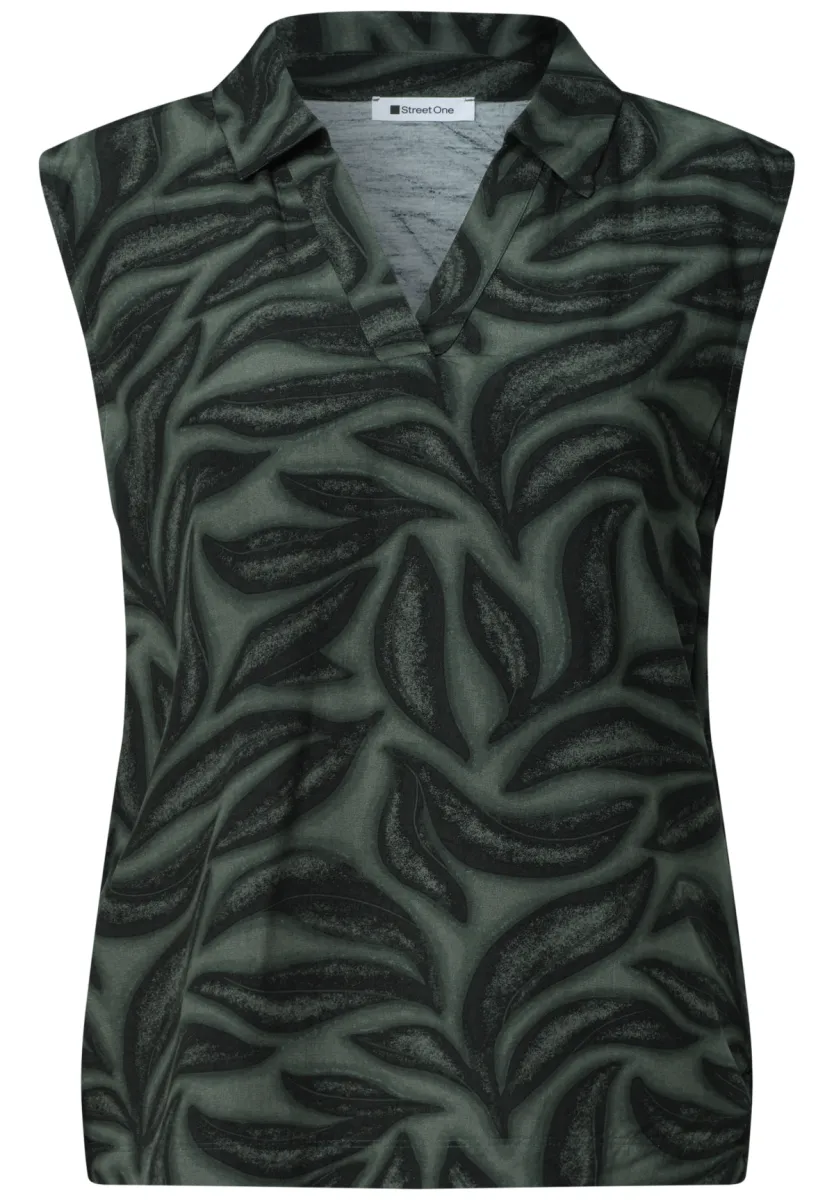 Street One Street One printed mat-mix top w.collar