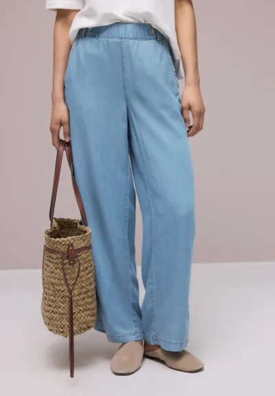 Street One Street One Washed Wide Leg HW Flap Detail
