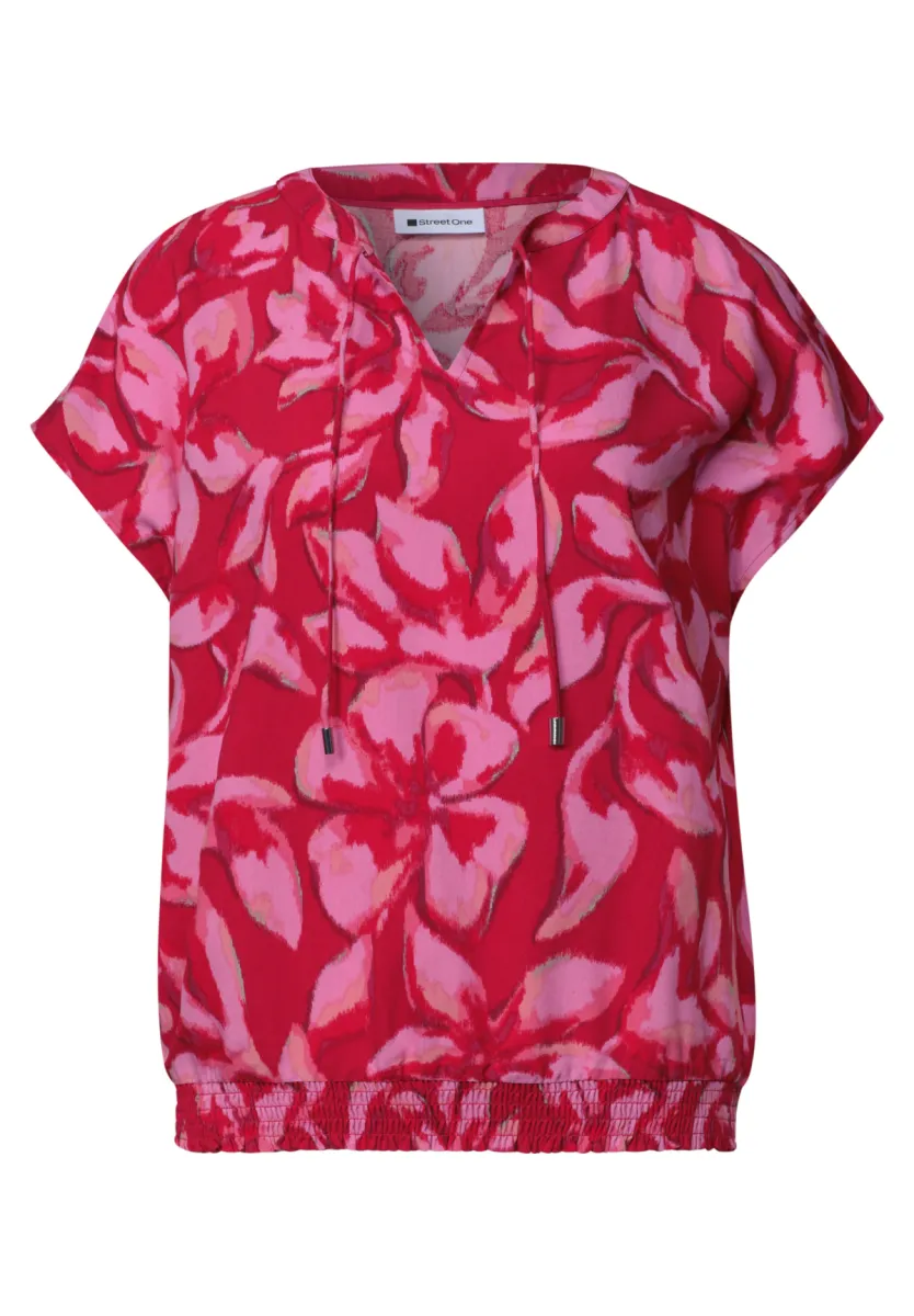 Street One Street One LTD QR Splitneck blouse w smok