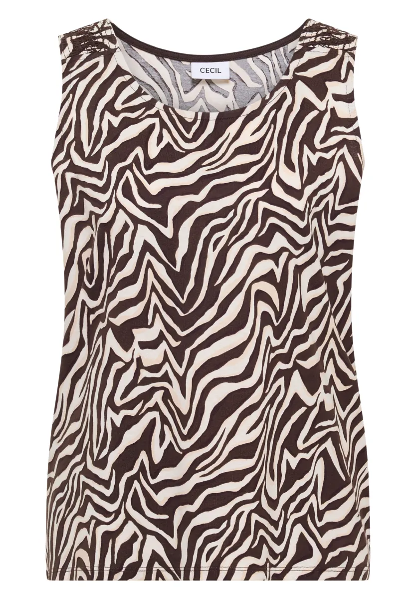 Cecil Cecil EOS_Small Zebra AOP Smock Top