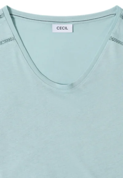 Cecil Cecil NOS Solid Lace Shoulder T-Shir