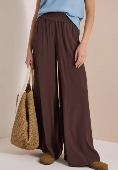 Cecil Cecil EOS_Wide Leg Crepe Viscose Sol
