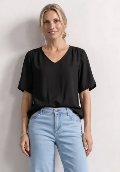 Street One Street One LTD QR V-neck Blouse w overlap
