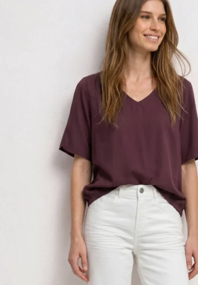 Street One Street One LTD QR V-neck Blouse w overlap