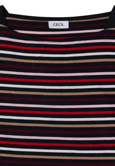 Cecil Cecil TOS Multi Striped Boatneck Shi