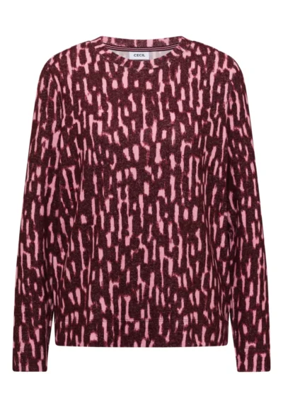 Cecil Cecil Cosy Melange AOP Roundneck