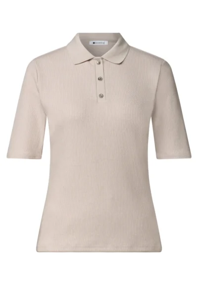 Street One Street One knit look rib polo w.deco butt