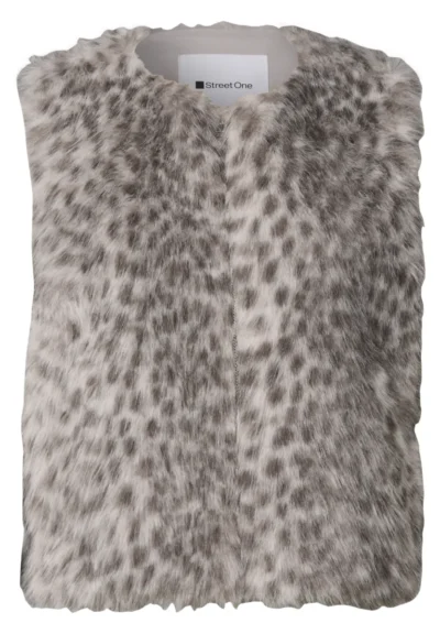 Street One Street One Fake Fur Vest w. AOP
