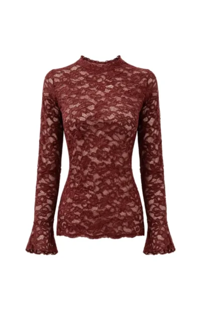 Tramontana Tramontana Velvet Stretch Lace Top