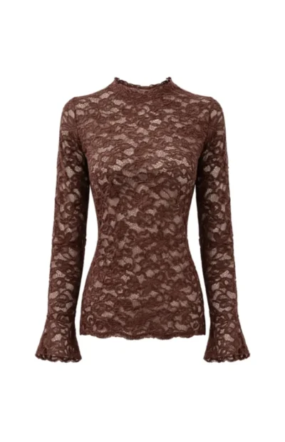 Tramontana Tramontana Velvet Stretch Lace Top