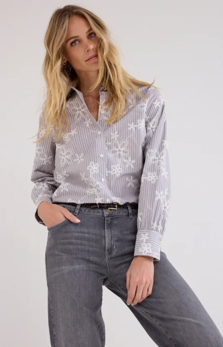 Tramontana Tramontana Embroidered Blouse Rhinestone.