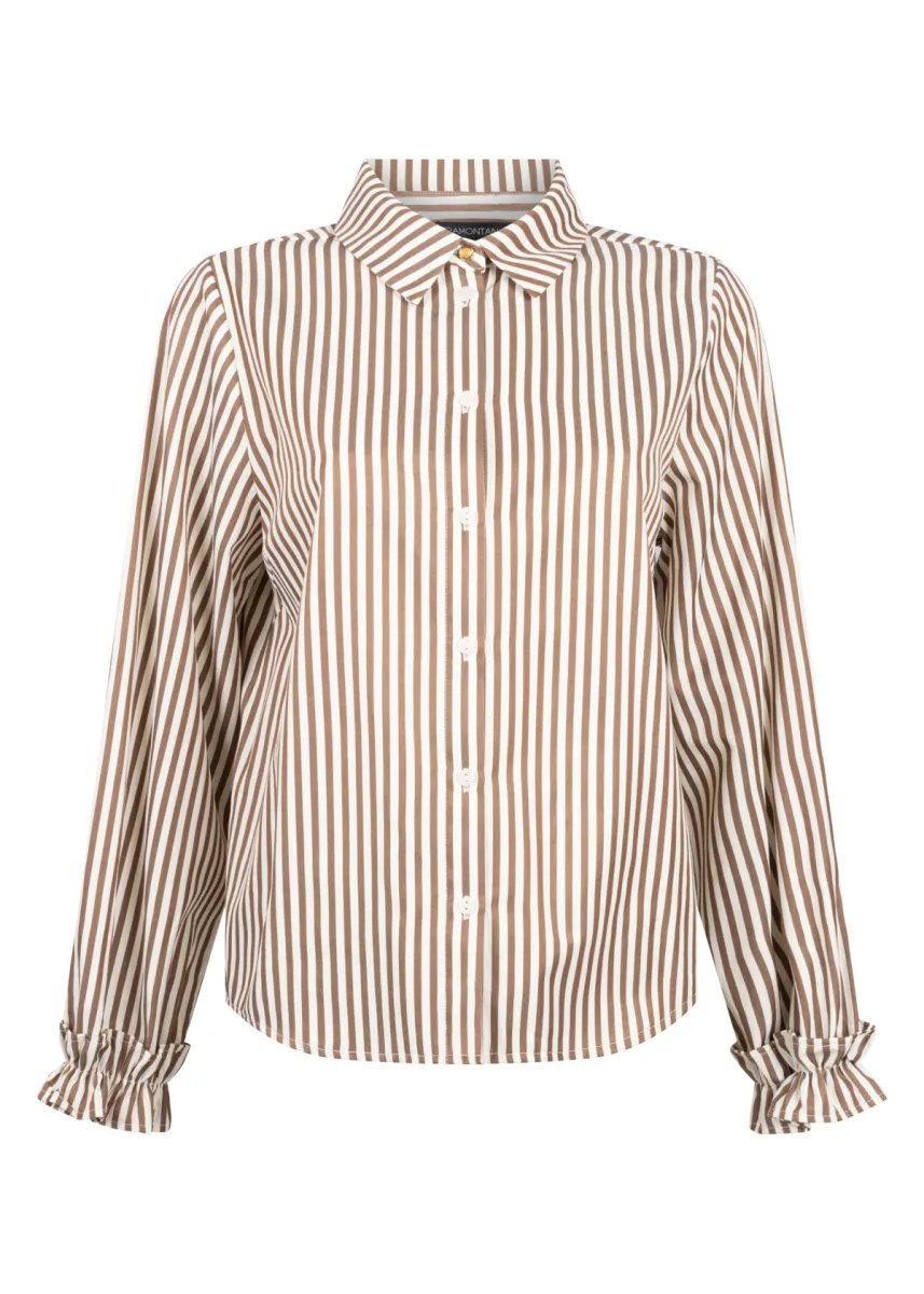 Tramontana Tramontana Striped Blouse Ruffled Cuffs